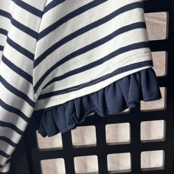 💙 Duffield Lane Striped Short sleeve Dress Women’s Large NWT Cotton Spandex 💙 - Picture 3 of 12